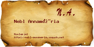 Nebl Annamária névjegykártya
